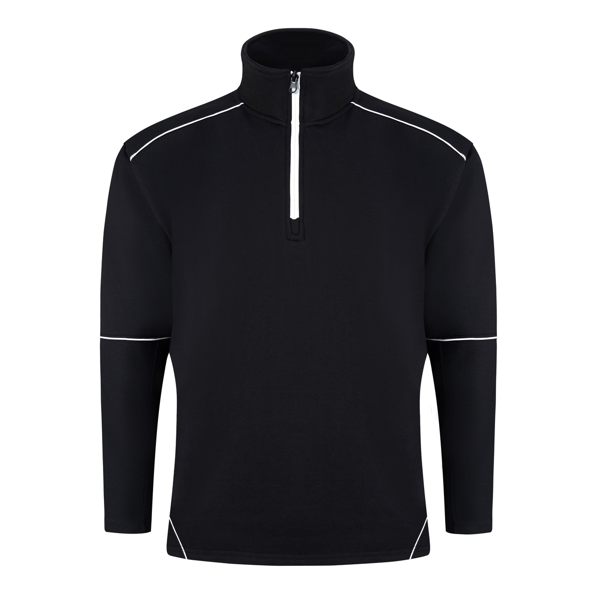 ORN 1283 Fireback Quarter Zip Sweatshirt – Black - Black