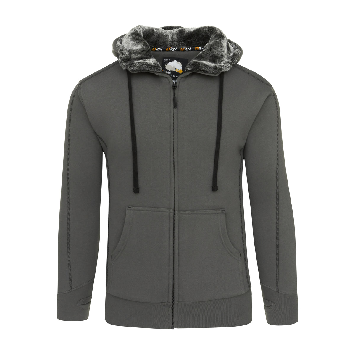 ORN 1285 Crane - Fur Lined Hooded Sweatshirt — Graphite