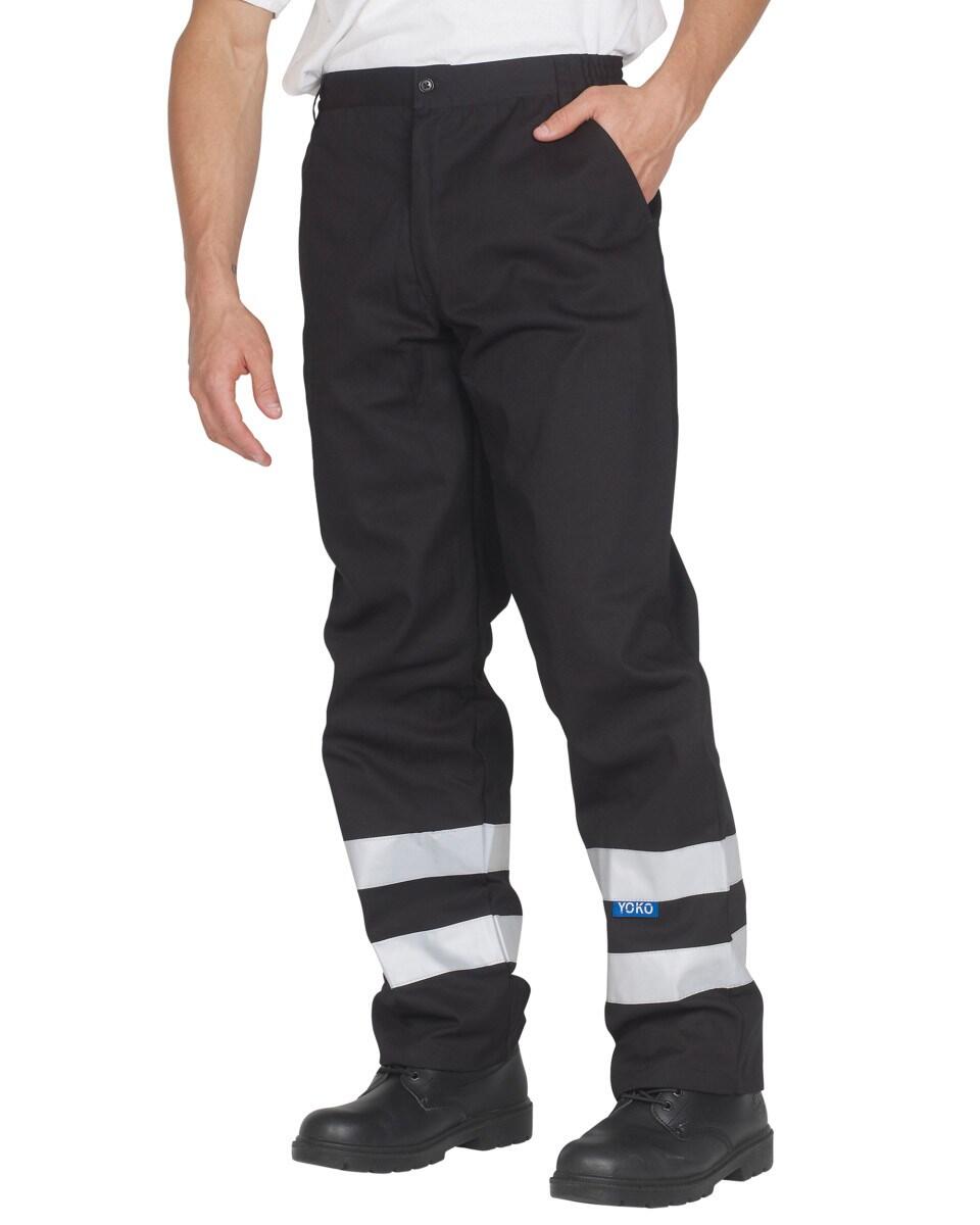 Yoko YK074 - Reflective Polycotton Ballistic Trousers — Black