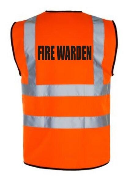 Hi-Vis FIRE WARDEN Vest — Orange