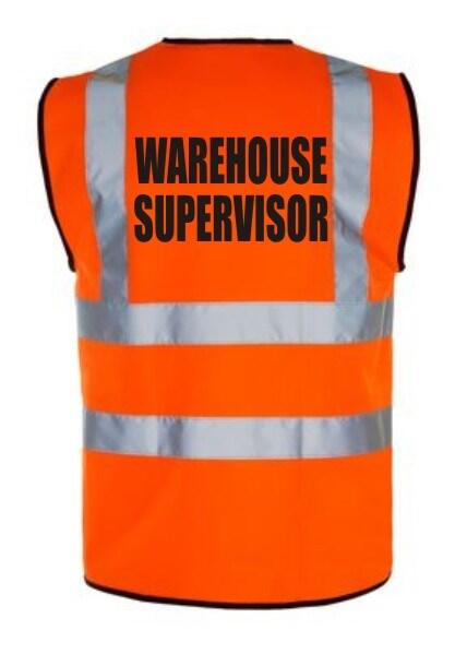 Hi-Vis WAREHOUSE SUPERVISOR Vest — Orange