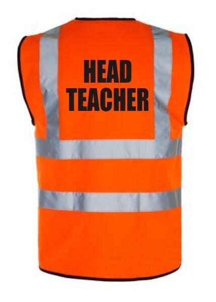 Hi-Vis HEAD TEACHER Vest — Orange