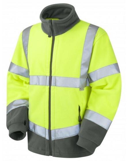 LEO F01 Hartland - Yellow Hi-Vis Ecoviz Fleece Jacket