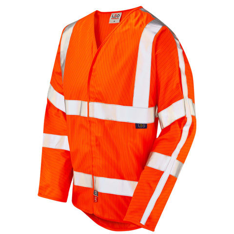 LEO S17 Meshaw - Hi-Vis Ecoviz LFS/AS Sleeved Waistcoat — Orange