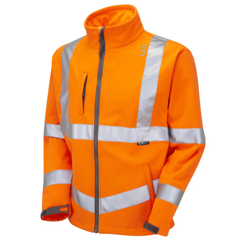 LEO SJ01 Buckland - Hi-Vis Ecoviz Softshell Jacket — Orange