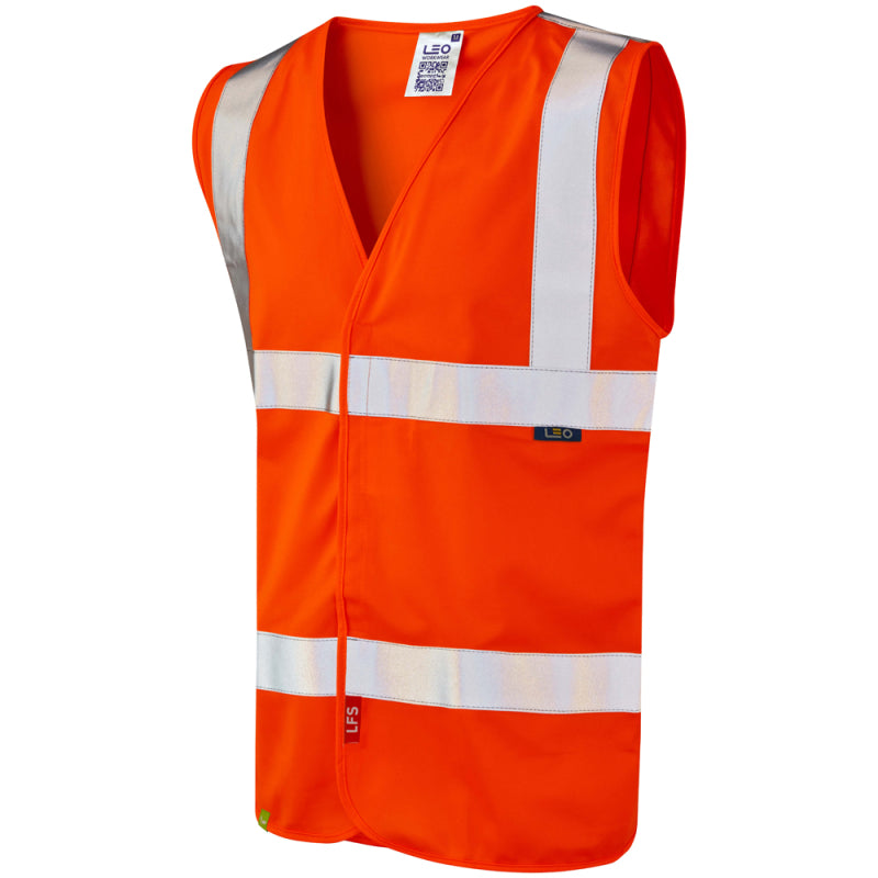 LEO W08 Milford - Hi-Vis Ecoviz LFS Waistcoat — Orange