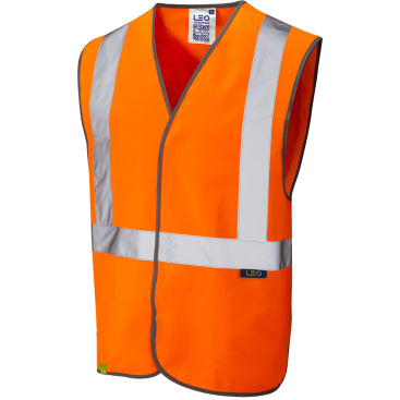 LEO W14 Lapford - Hi-Vis Ecoviz Rail Velcro Waistcoat