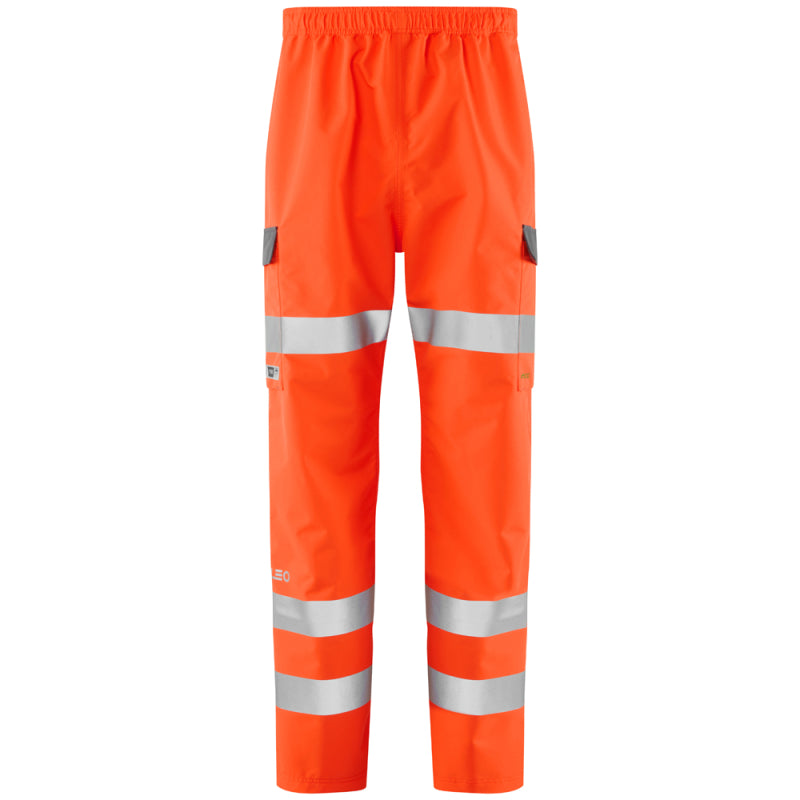 LEO L07 Westleigh - Hi-Vis Ecoviz 10K Performance Breathable Overtrousers — Orange