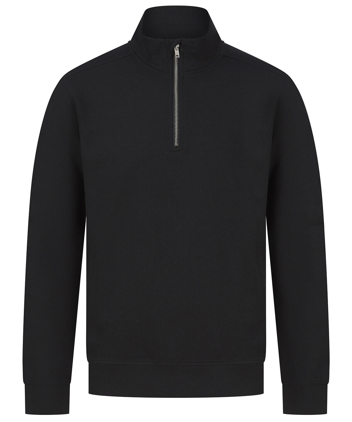 HENBURY HB842 - UNISEX 1/4 ZIP SWEATSHIRT — Black