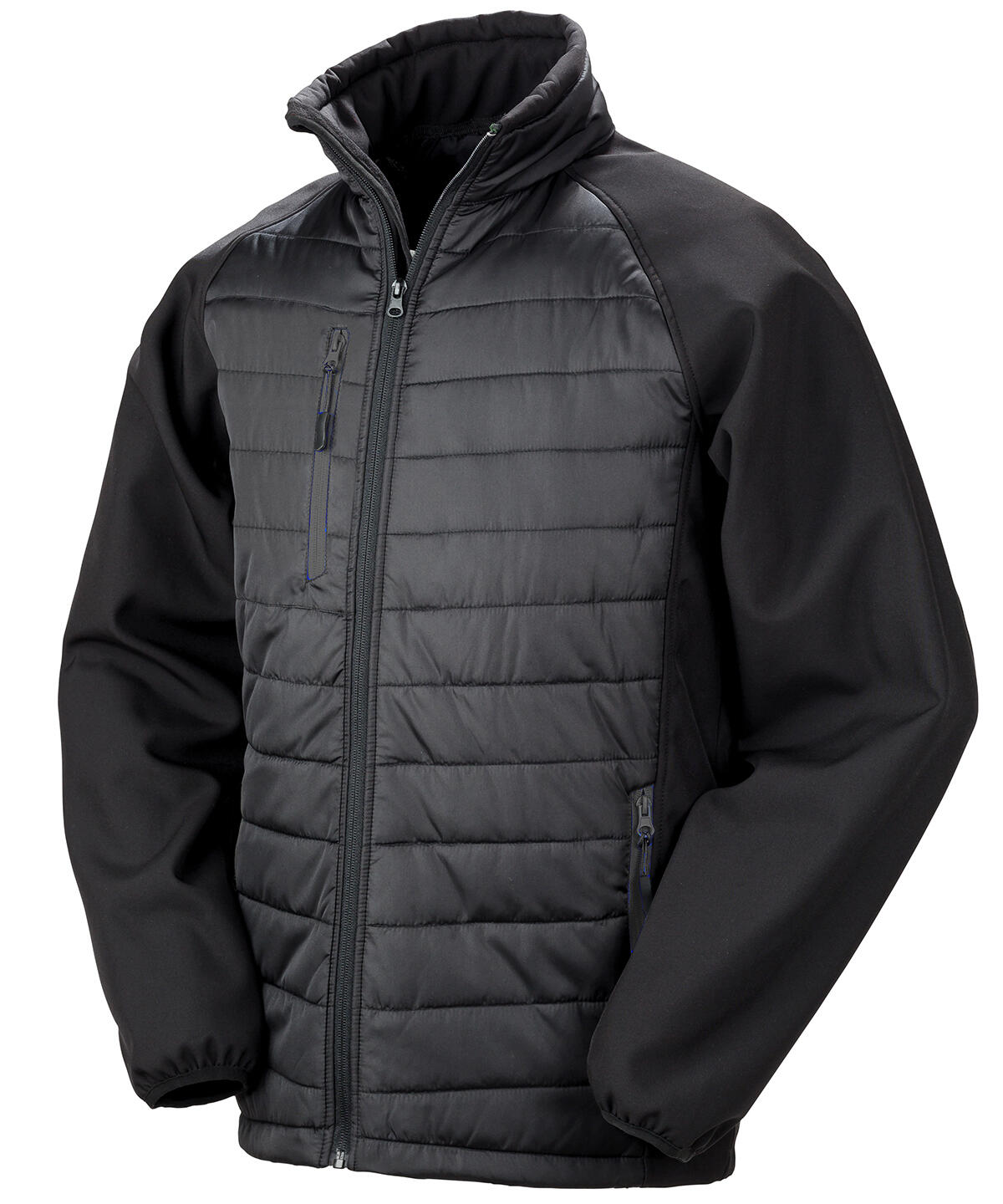 RESULT R237X - COMPASS PADDED SOFTSHELL JACKET — Black / Black