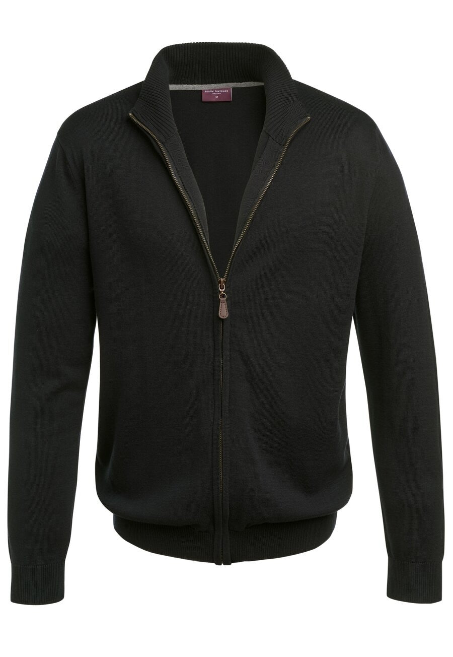 Brook Taverner 4218 Columbus – Full Zip Cardigan — Black