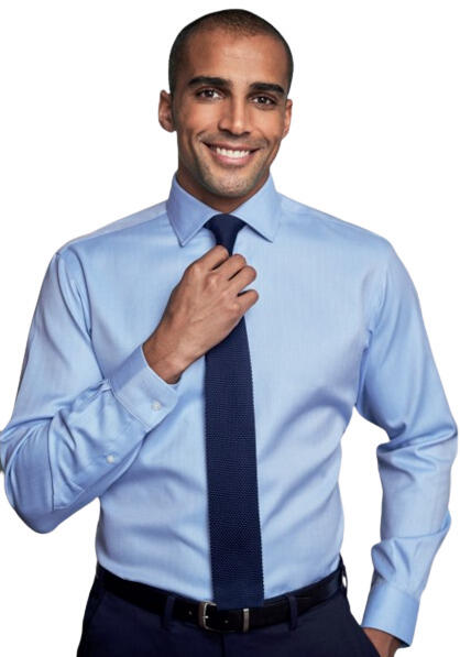 Brook Taverner 4435 Palermo – Slim Fit Single Cuff Shirt — Blue