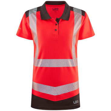 LEO PL14 Elmscott - Hi-Vis Ecoviz Performance+ Womens Dual Colour Polo