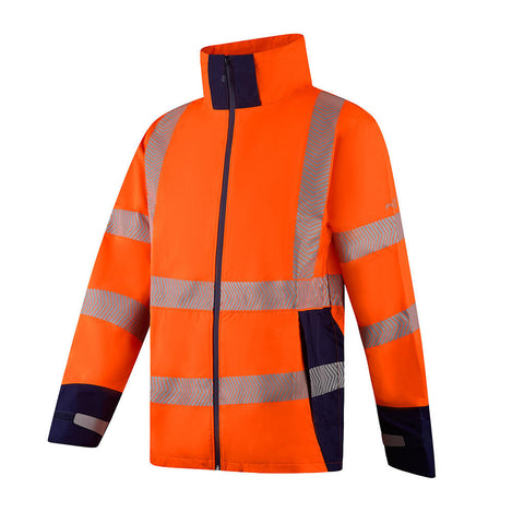Future Garments JK126 - Hi-Vis Breathable Waterproof Jacket — Orange / Navy