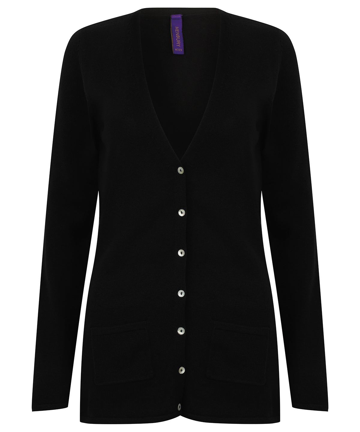 Henbury HB723 Women's v-button cardigan