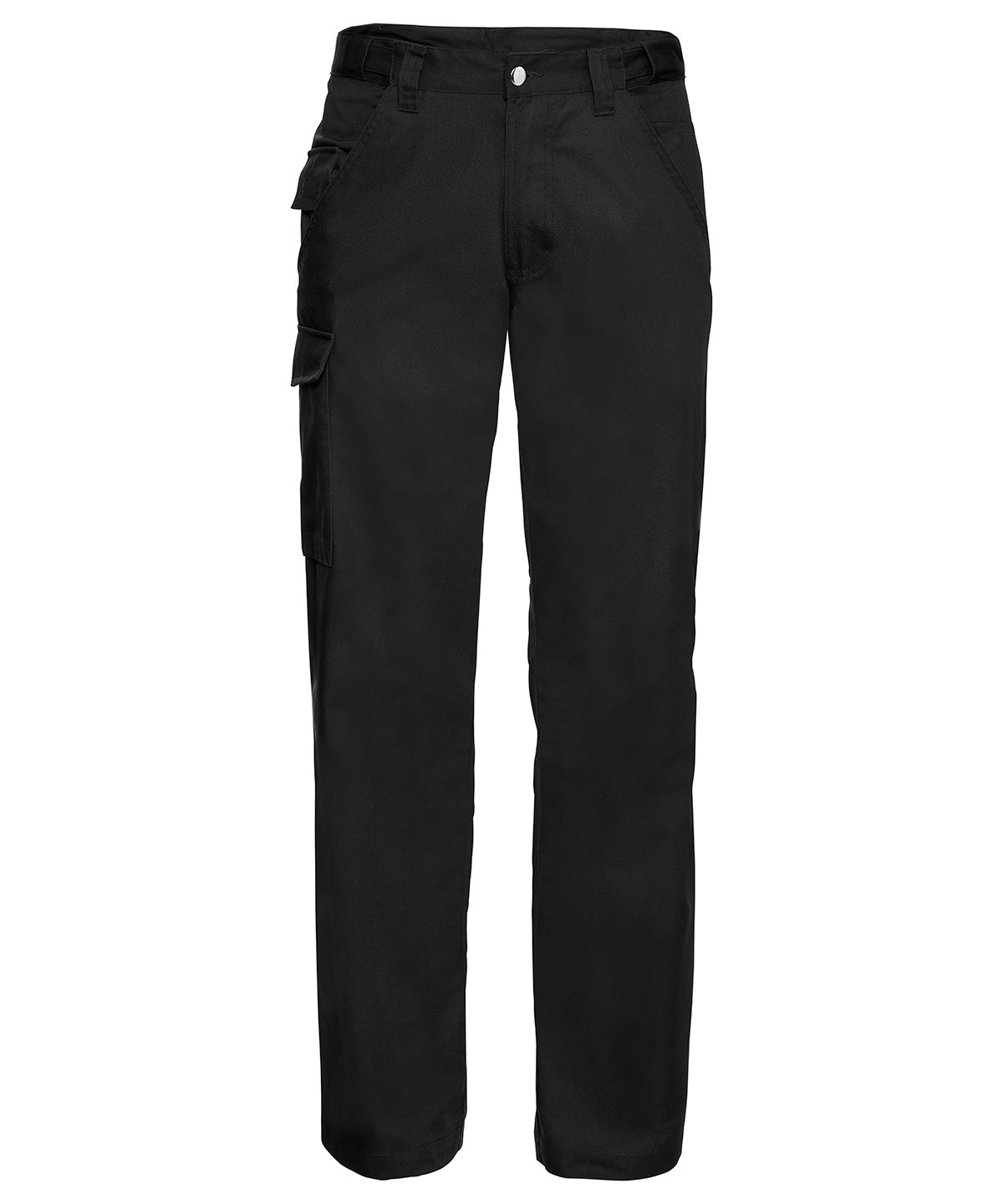 Russell J001M Polycotton twill workwear trousers — Black