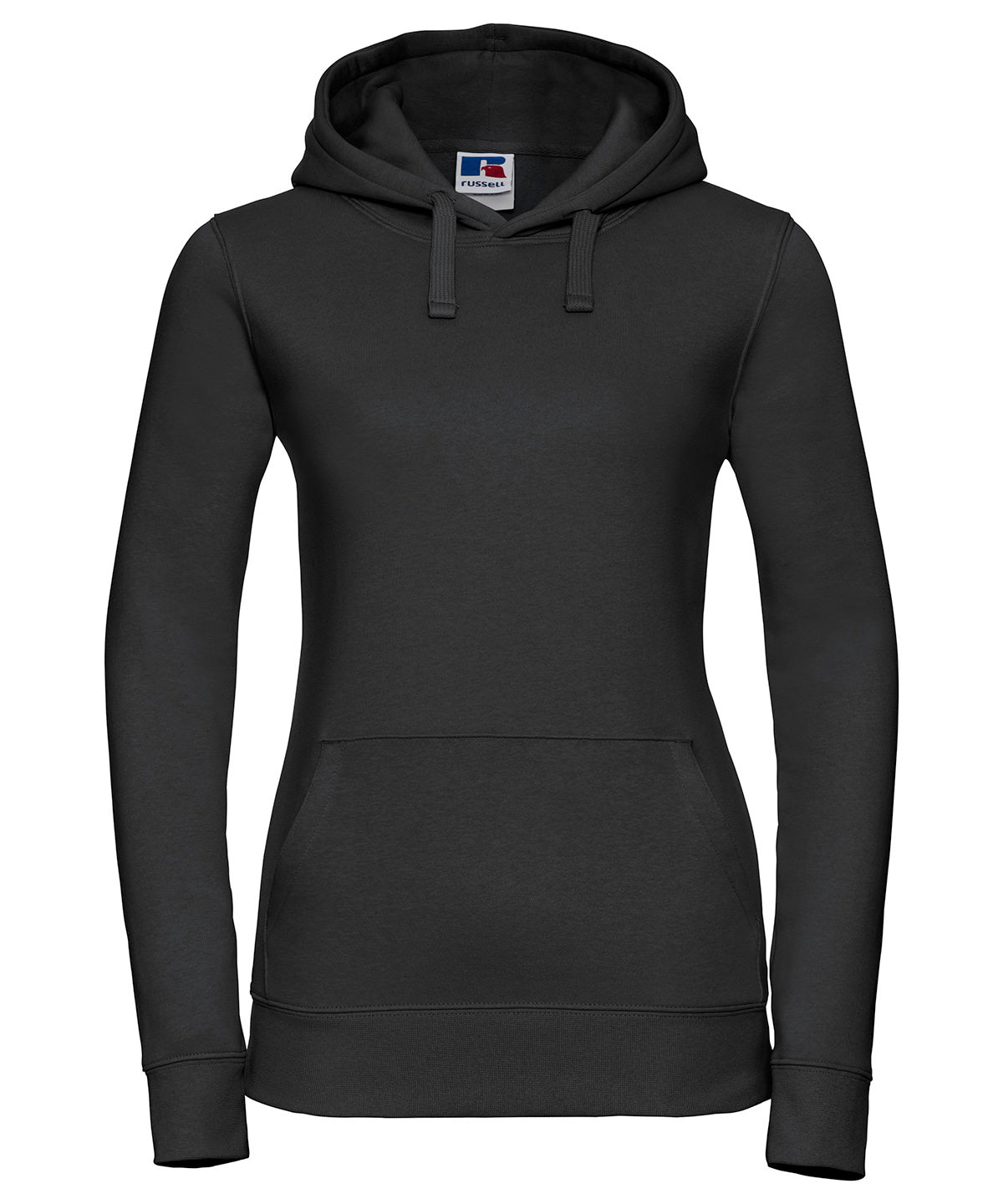 Russell J265F Women's authentic hooded sweatshirt — Black