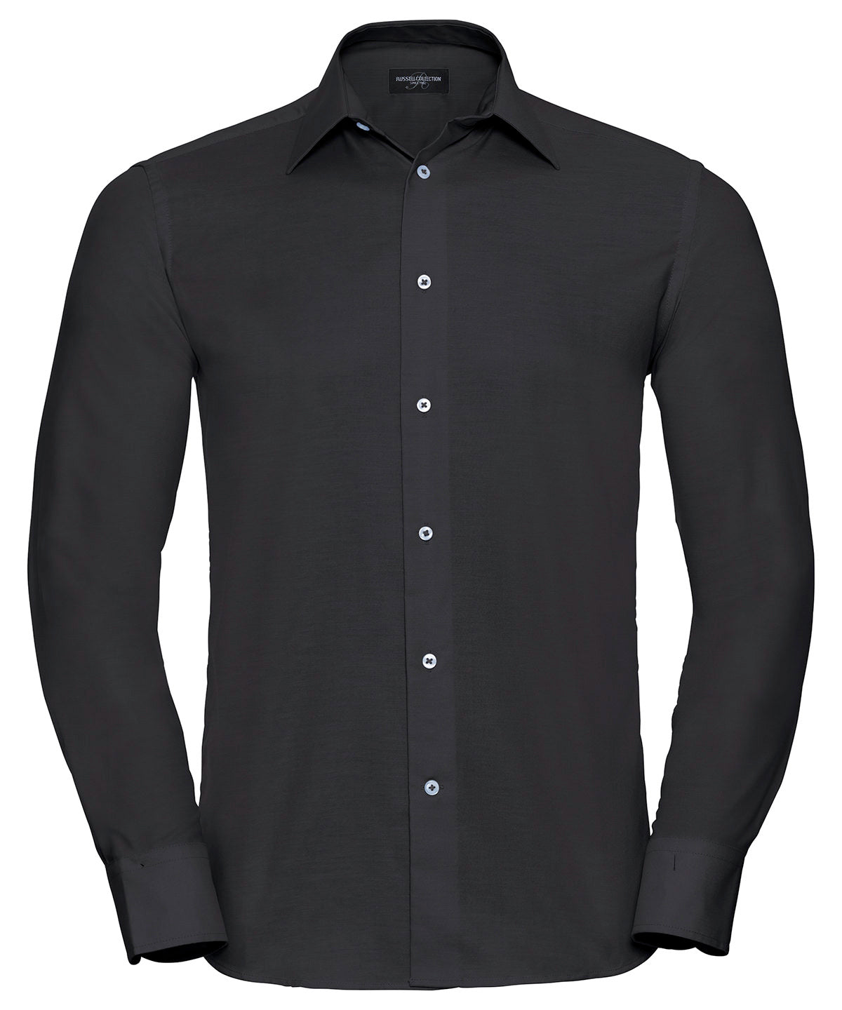 Russell J922M Long sleeve easycare tailored Oxford shirt — Black