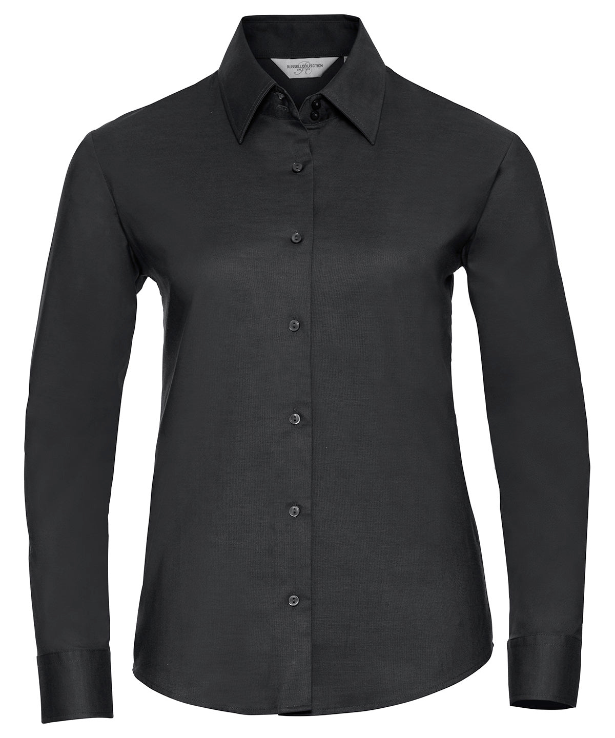 Russell J932F Women's long sleeve easycare Oxford shirt — Black