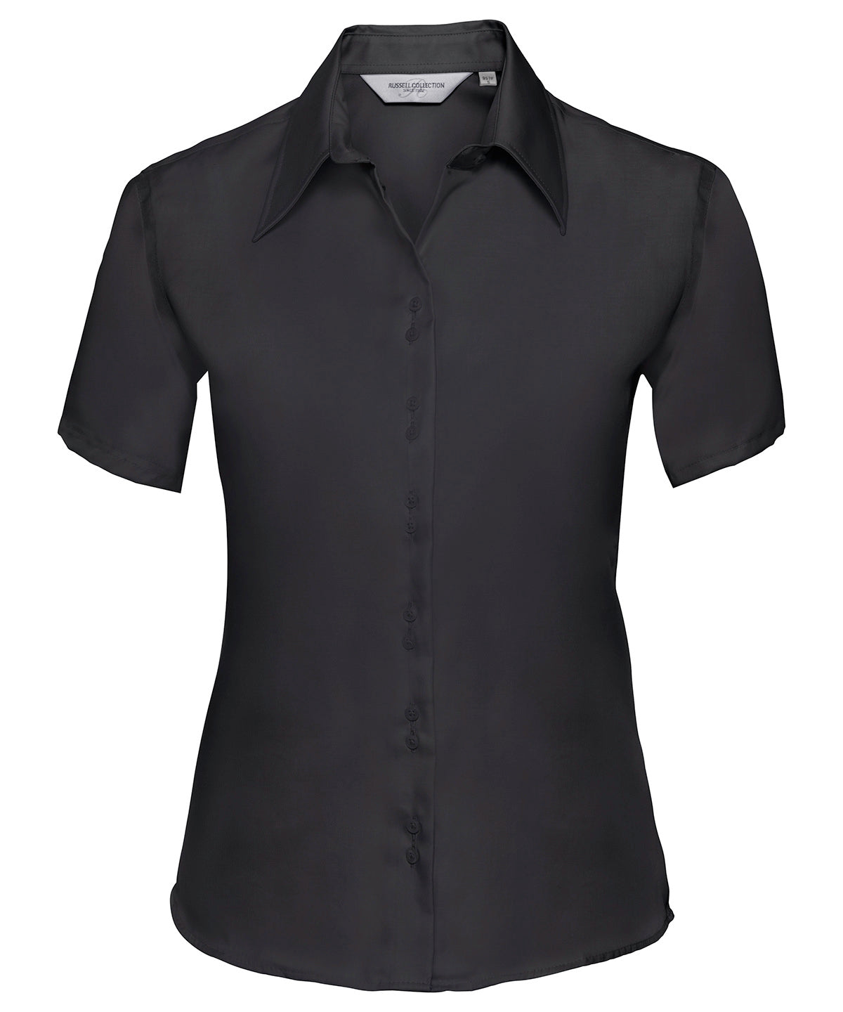 Russell J957F Women's short sleeve ultimate non-iron shirt — Black