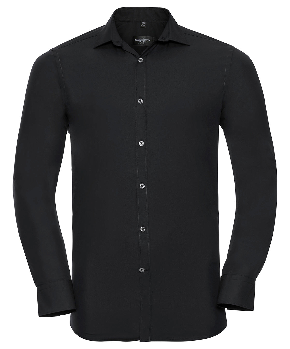 Russell J960M Long sleeve ultimate stretch shirt — Black
