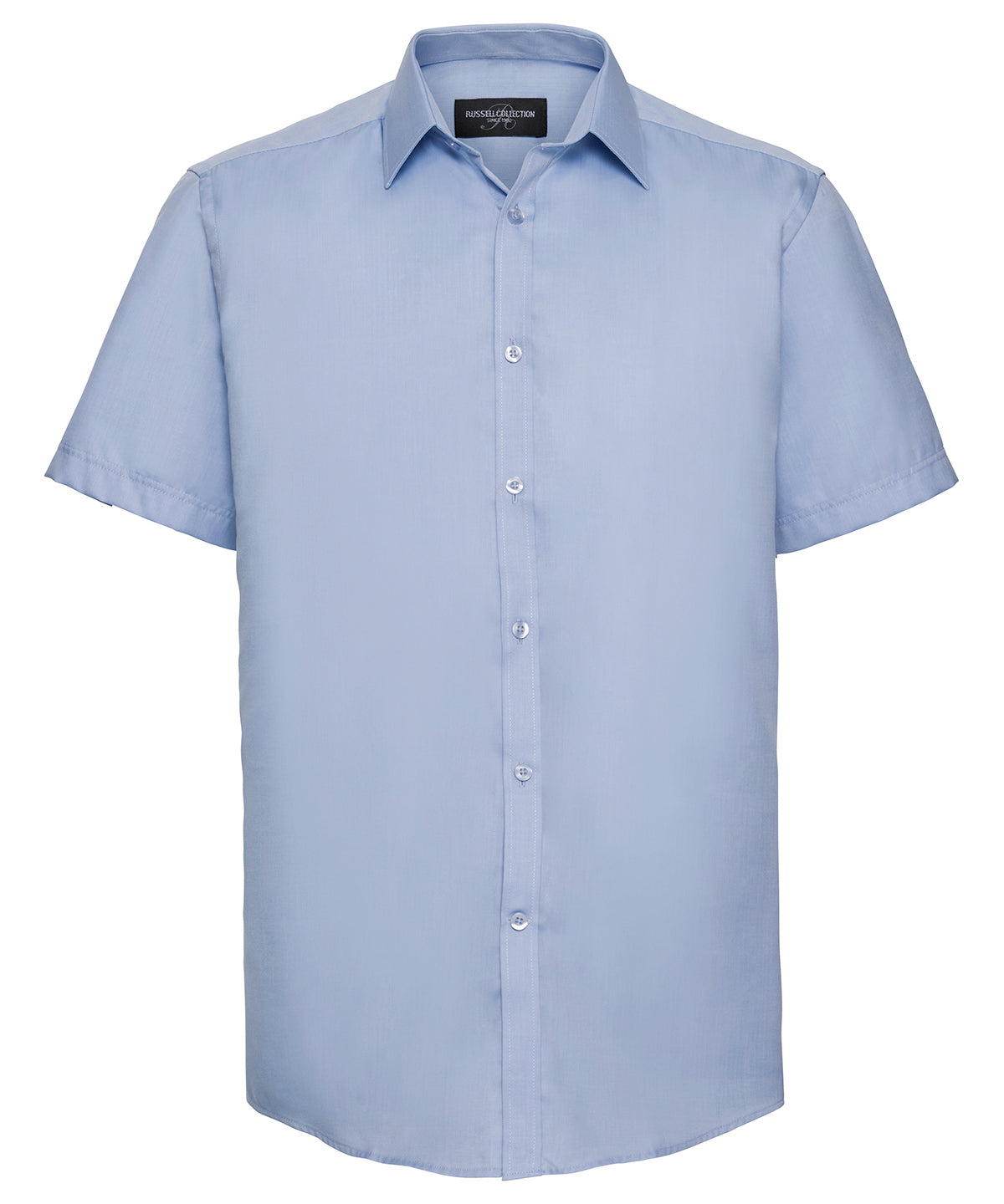 Russell J963M Short sleeve herringbone shirt — Light Blue