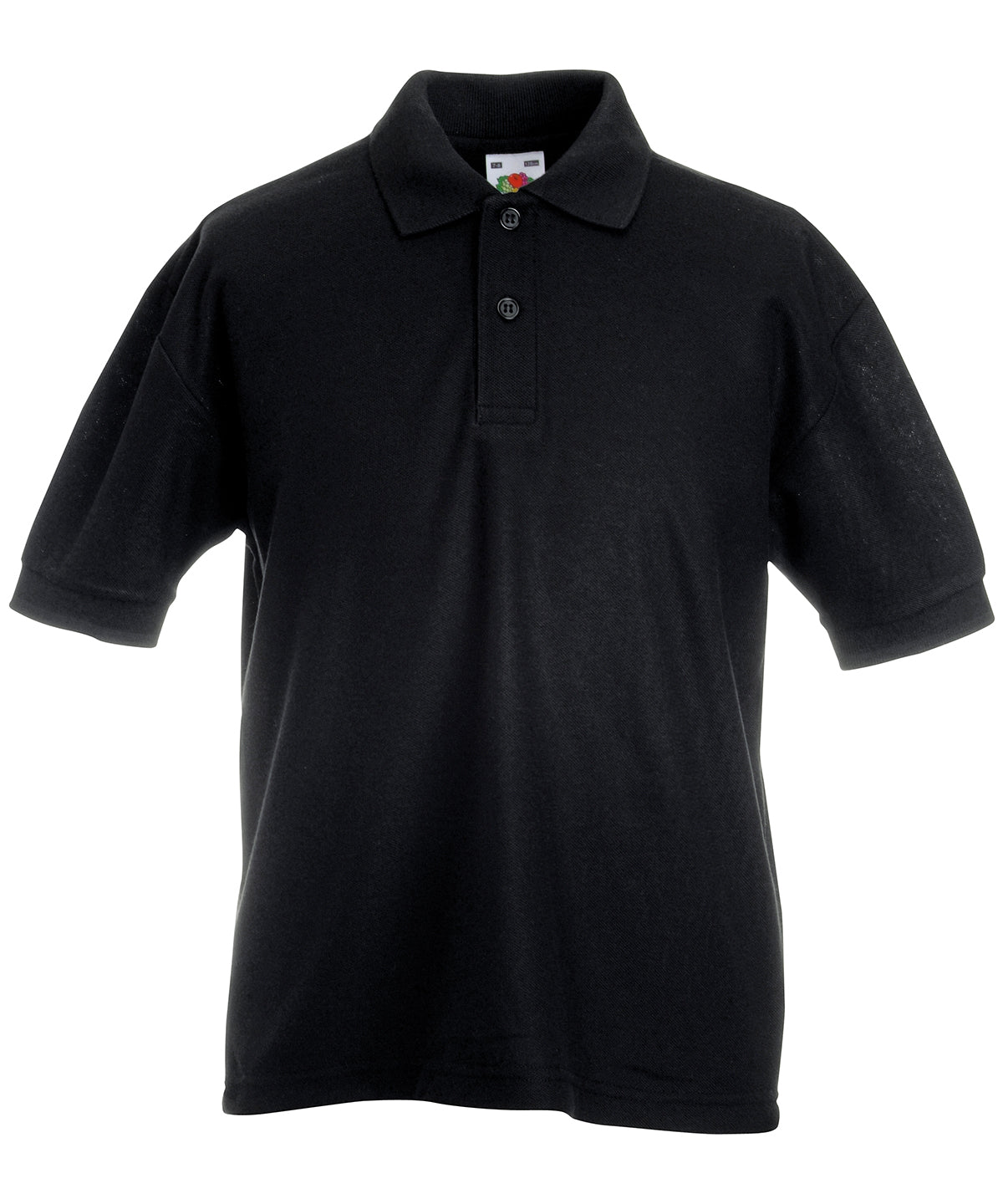 Fruit of the Loom SS417 Kids 65/35 piqué polo — Black