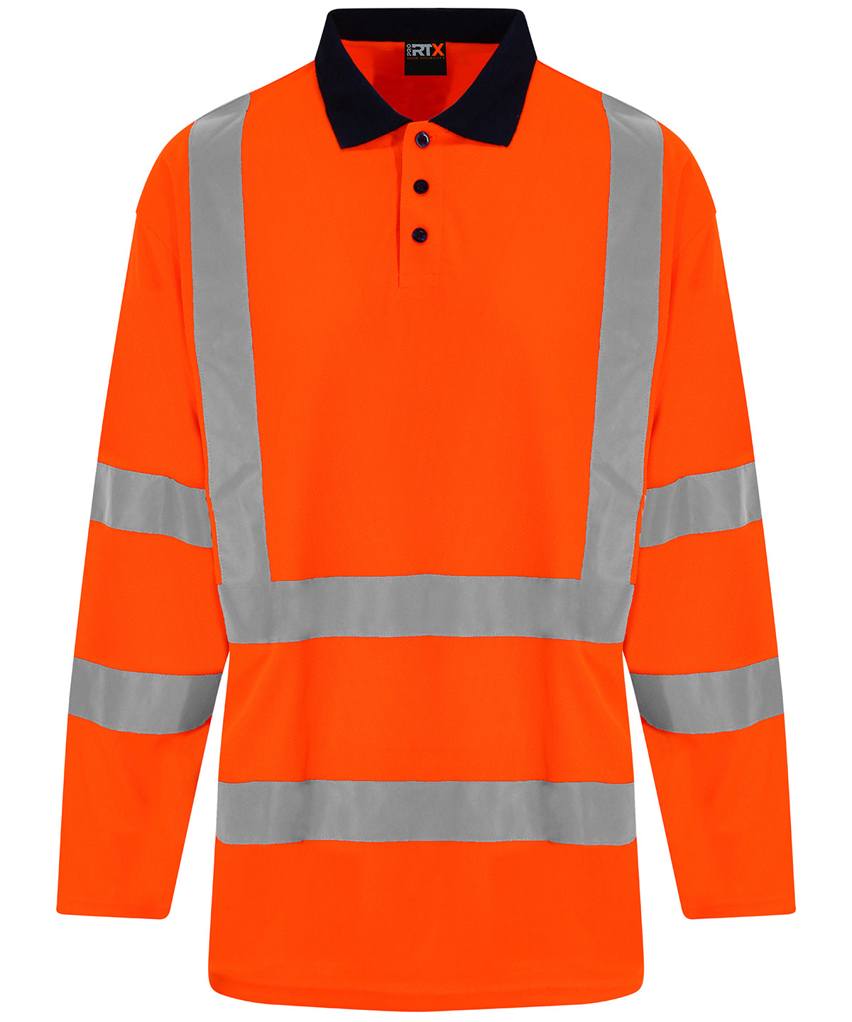 ProRTX RX715 High visibility long sleeve polo - HV Orange/Navy