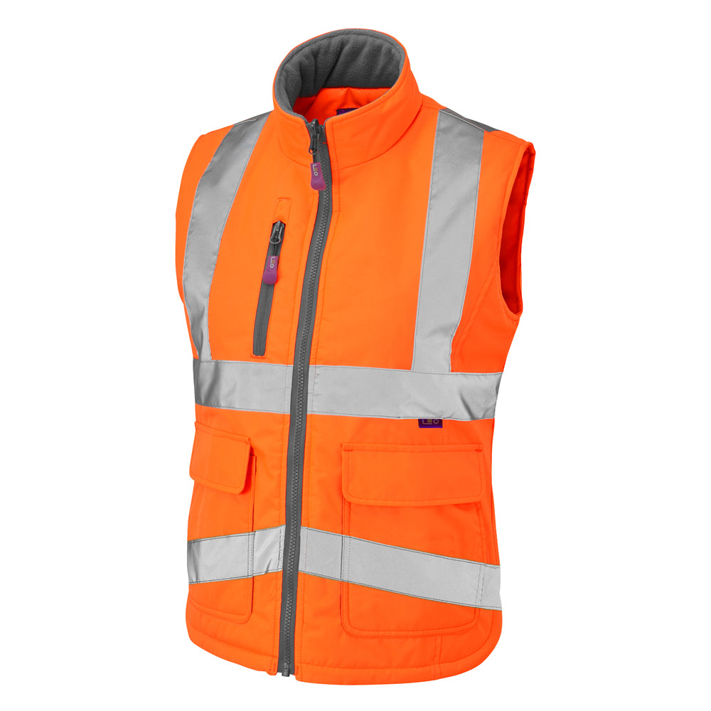 LEO BWL01 Sandymere - Hi-Vis Ecoviz Womens Bodywarmer — Orange