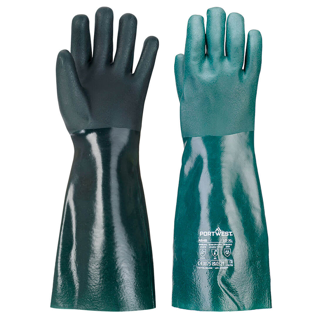 Portwest A845 - Double Dipped PVC Gauntlet 45cm