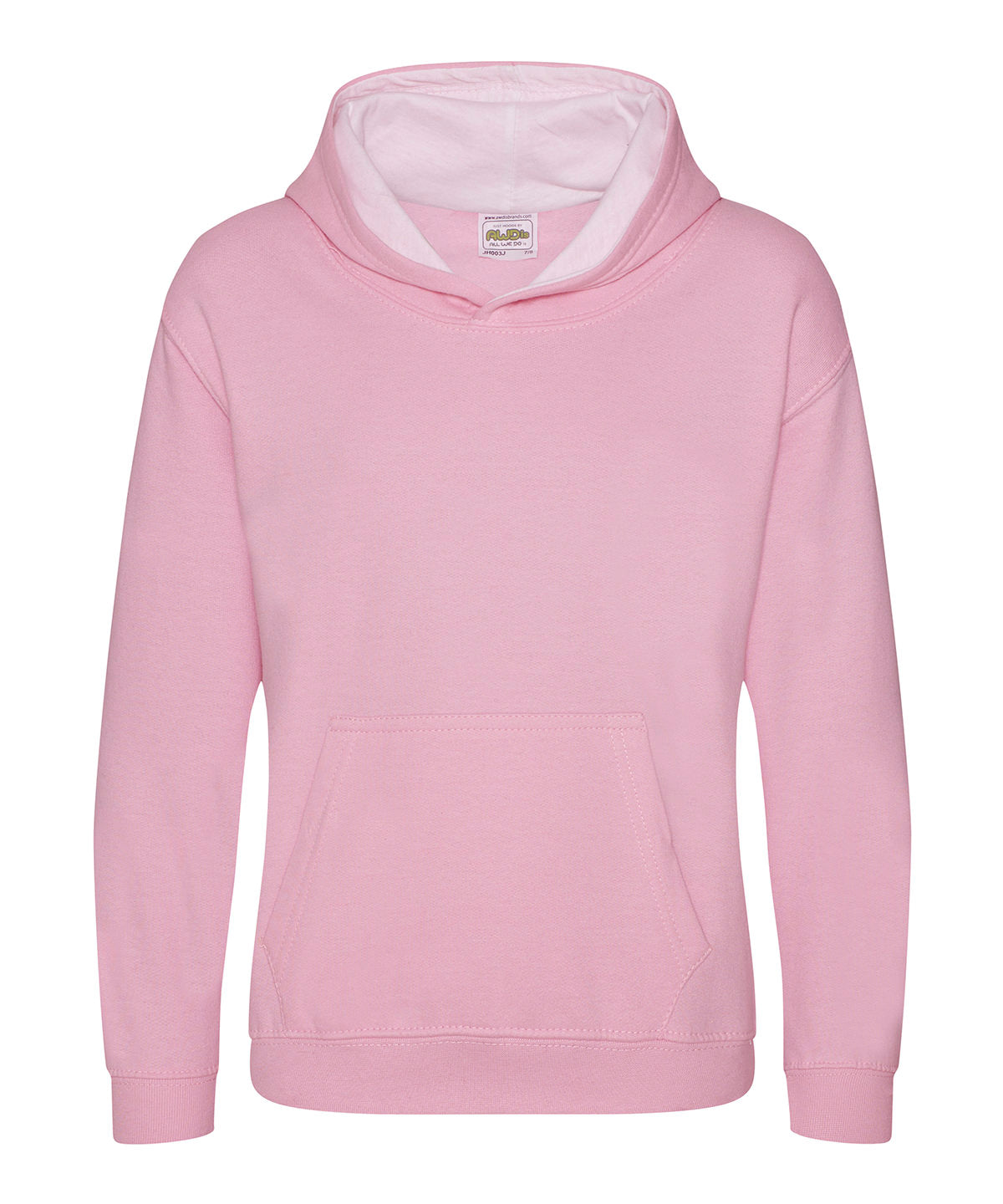 AWDis JH03J Kids varsity hoodie - Baby Pink/Arctic White