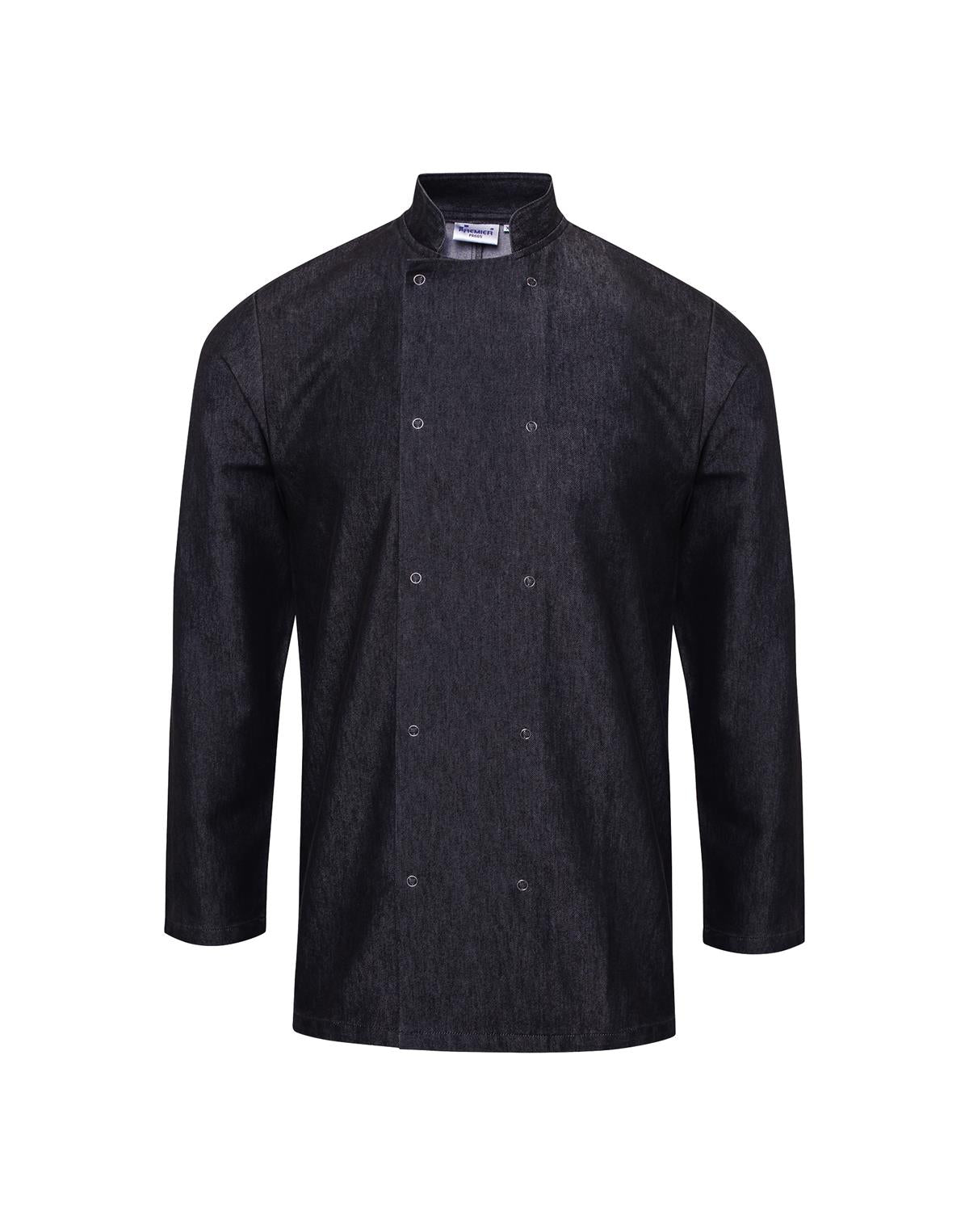 Premier PR660 - Denim Chef's Jacket — Black Denim