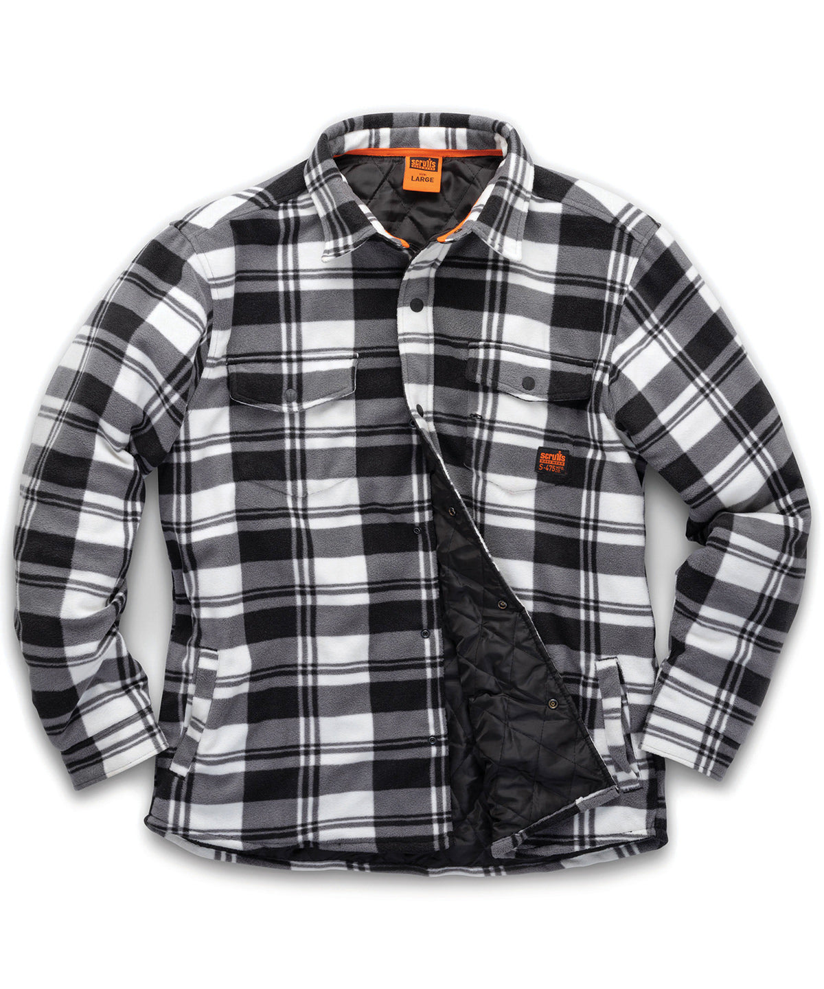 Scruffs SH053 Worker padded checked shirt - Black/White