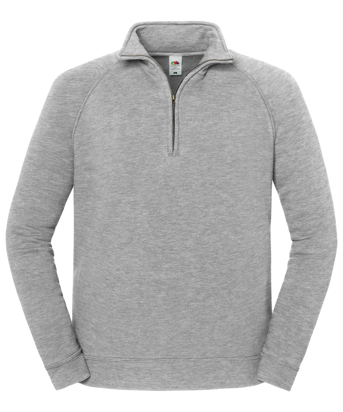 Fruit of the Loom SS444 Iconic premium zip-neck sweat — Athletic Heather