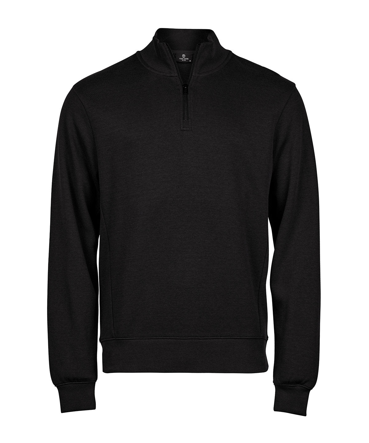 TEE JAYS TJ058 Ribbed interlock half-zip (5506) - Black