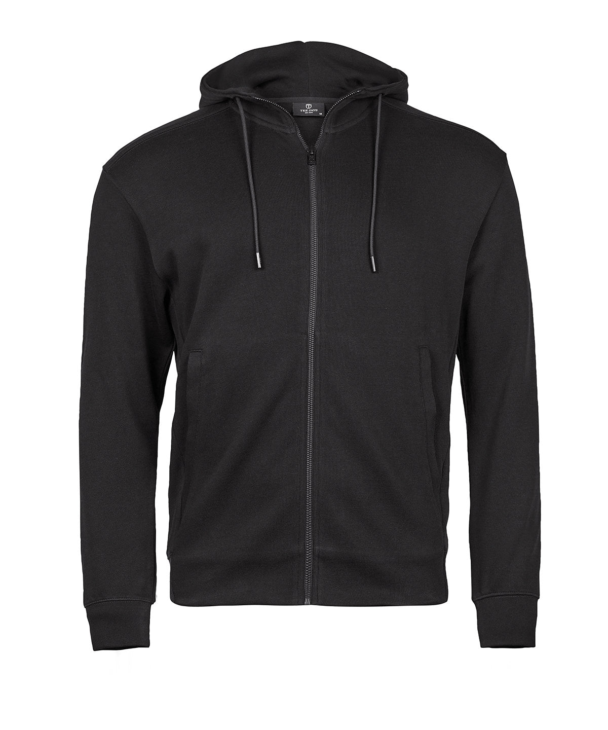 TEE JAYS TJ059 Ribbed interlock hooded full-zip (5508) - Black