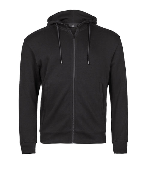 TEE JAYS TJ059 Ribbed interlock hooded full-zip (5508) - Black