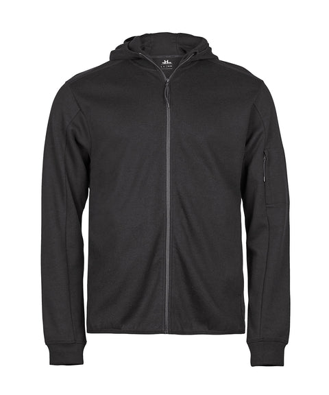 TEE JAYS TJ067 Athletic hooded full-zip sweatshirt (5706) - Black