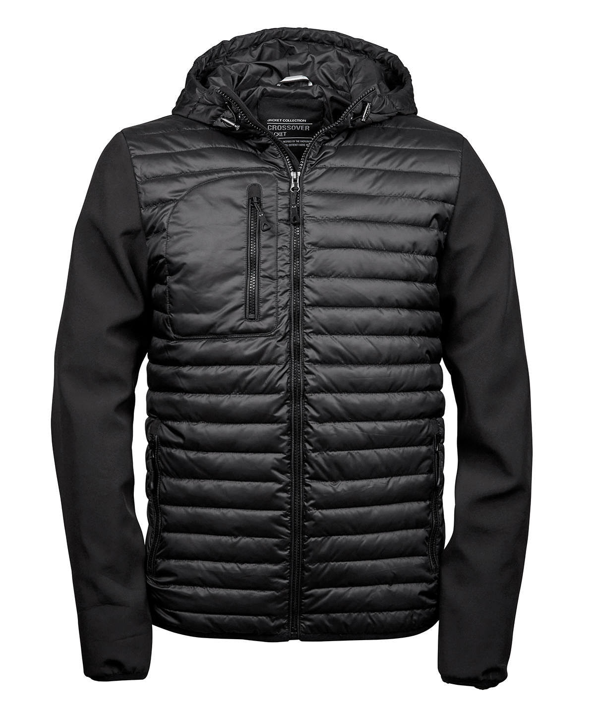 TEE JAYS TJ105 Hooded crossover jacket (9628) - Black/Black