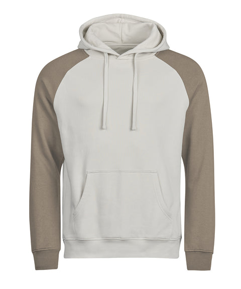 TEE JAYS TJ123 UNLABELED two-tone hooded sweatshirt (5156) - Cement/Clay