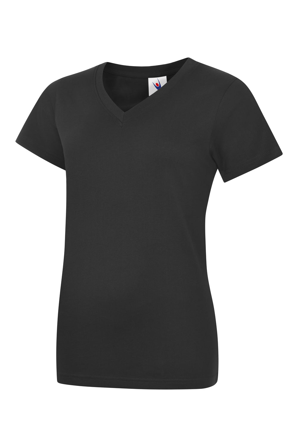 Uneek UC319 180GSM - Ladies Classic V-Neck Tee Shirt — Black