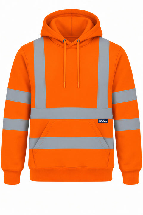 Uneek UC814 - Hi Vis Hooded Sweatshirt – Orange