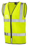 LEO W02 Rumsam - Hi-Vis Ecoviz Zipped Waistcoat with ID Pocket — Yellow