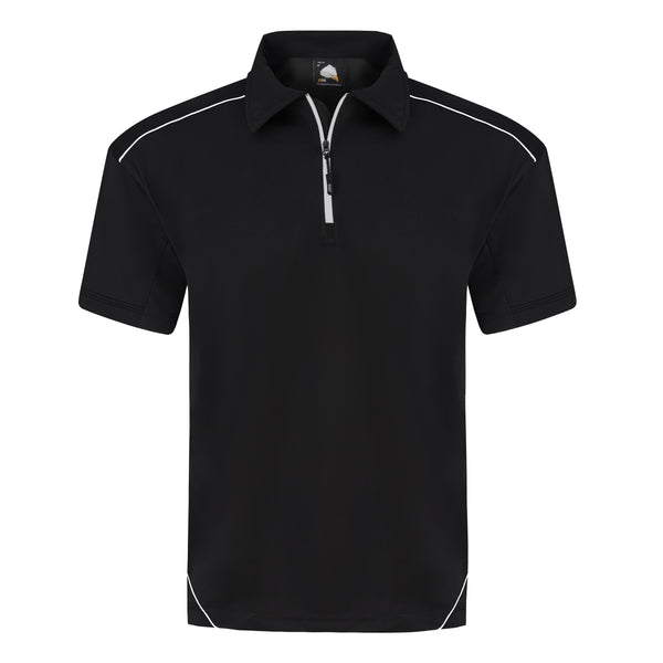ORN 1183 Fireback Wicking Poloshirt – Black - Black