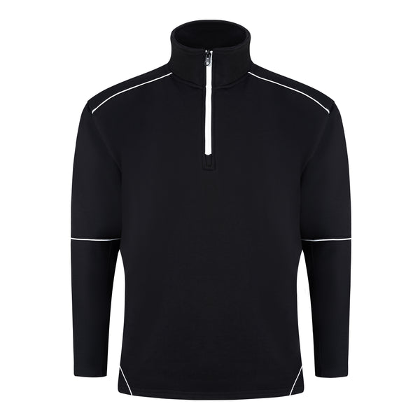 ORN 1283 Fireback Quarter Zip Sweatshirt – Black - Black