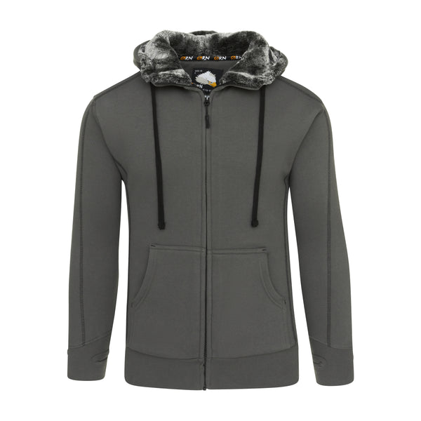 ORN 1285 Crane - Fur Lined Hooded Sweatshirt — Graphite