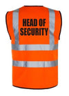 Hi-Vis HEAD SECURITY Vest — Orange