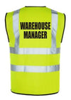 Hi-Vis WAREHOUSE MANAGER Vest — Yellow