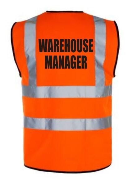 Hi-Vis WAREHOUSE MANAGER Vest — Orange