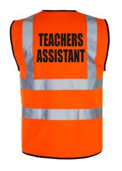 Hi-Vis TEACHERS ASSISTANT Vest — Orange